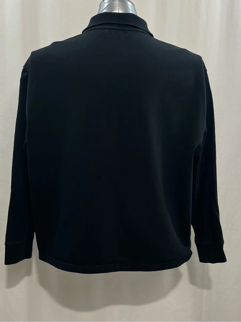 Men’s Calvin Klein large relax fit Black Pullover Half-Zip with White Logo 1497 - Picture 2 of 2